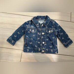 Old Navy Kids Denim Jacket with Butterfly Design